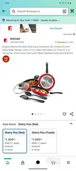 Bergner non stick cookware set 6 pcs