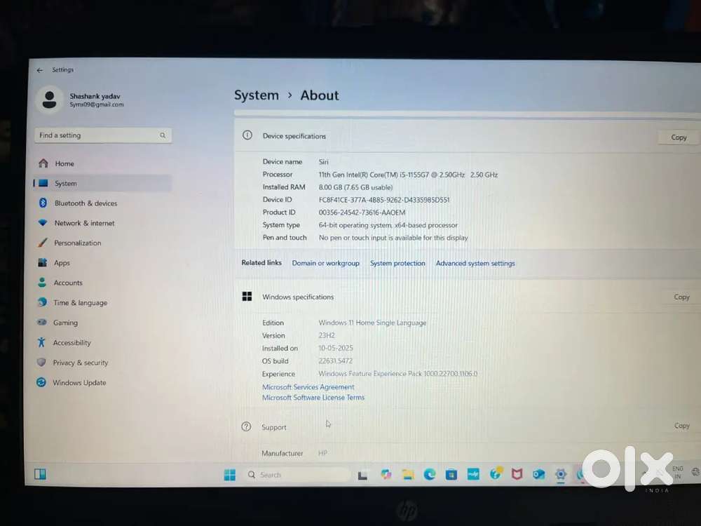 Hp laptop 11th generation good working processors condition also good