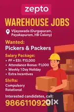 Wanted pickers, packers to Vijayawada