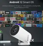 LIVE DEMO 4K Decoding Projector Android 12. WiFi 5G BT Netflix Prime
