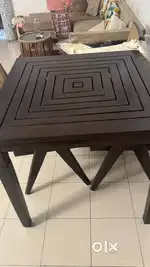 FabIndia Teak Solid Wood moderately used 4 seater dining table