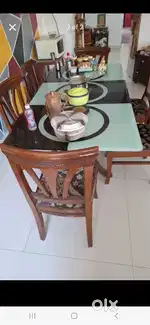 Teak wood dining table 6 seater