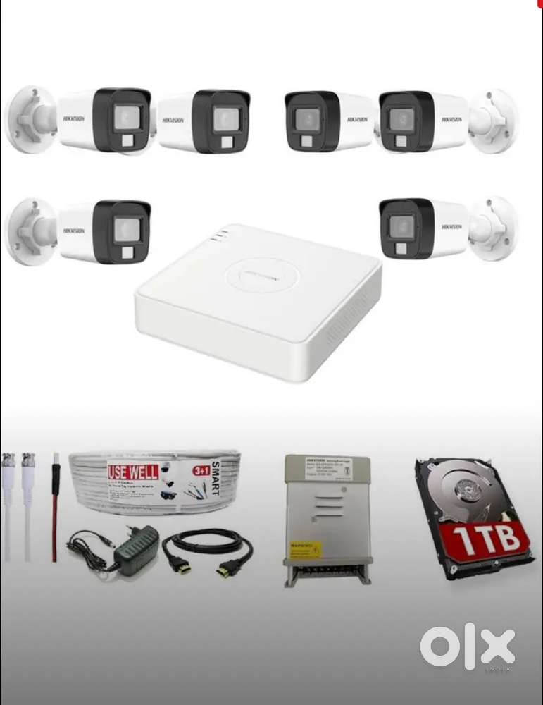 8 CCTV with Hikvision DVR 1 TB+ Wire setup
