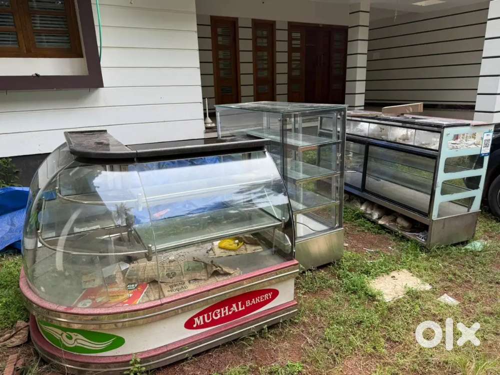 This is a used commercial bakery display counter