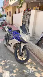Yamaha R3 modified bike with no colouring available with exhaust