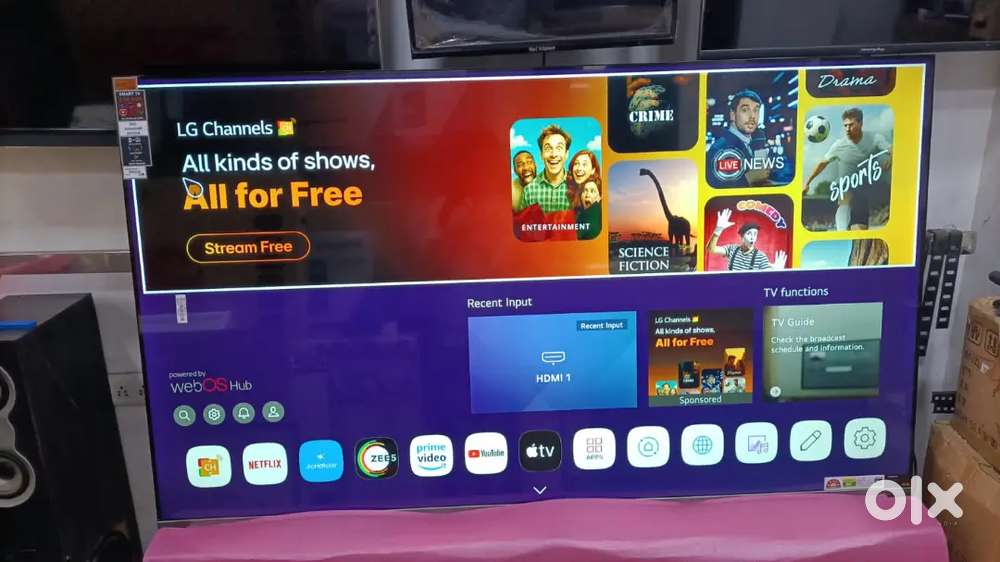 40 inch new seal pack led tv with 600 live free channel voice remote