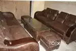 For sell 8 seater sofa, Glass Top Table 4x2ft with two stool