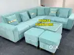 HAMZA FURNITURE New designer stylish look plywood L shape sofa set