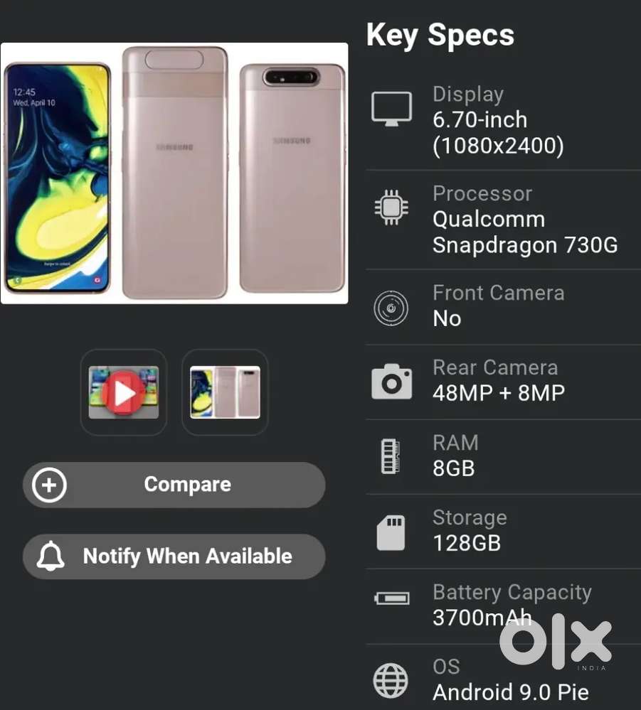 Samsung galaxy A80