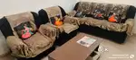 Sofa Royal Black 5 seater velvet at 15k negotiable