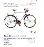 Brand New Hero Sprint 27T Road Bike for unisex - Steel Frame Rigid