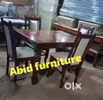 Assam teak wood dining table with 4 chairs 5 years warranty