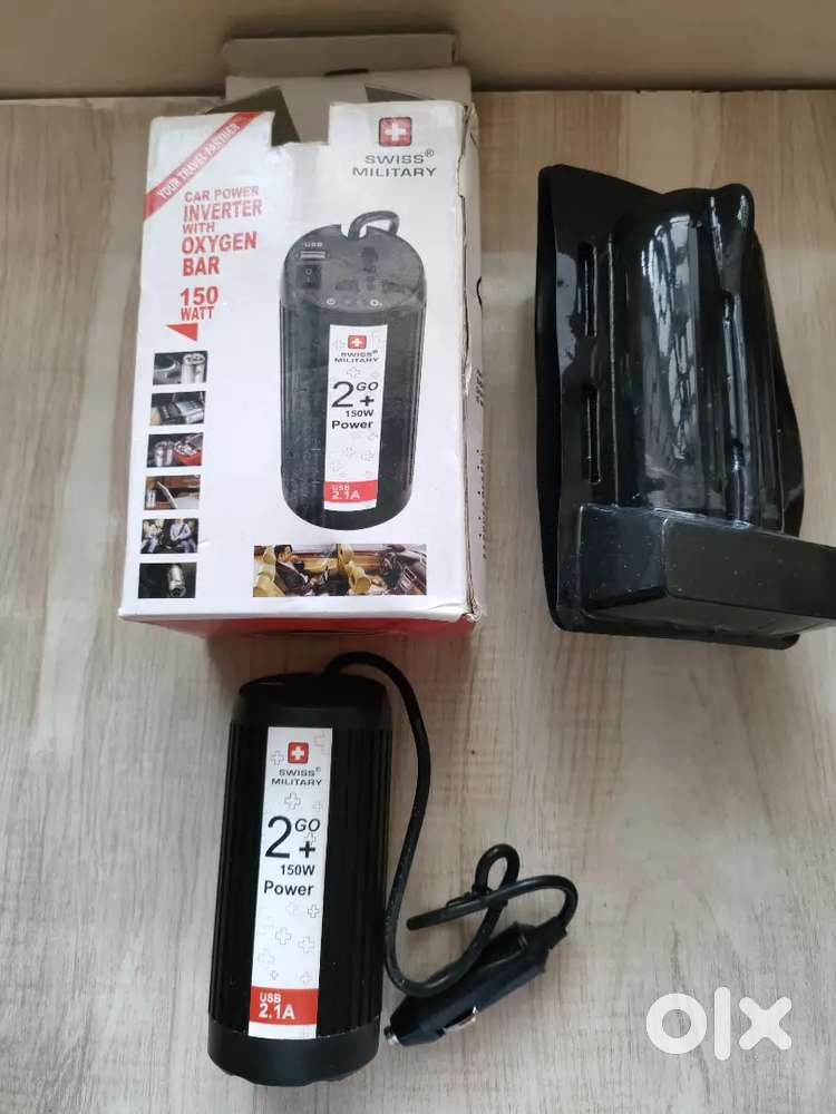 Swiss Military 150W Car Power Inverter with Oxygen Bar & USB Charging