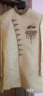 Cream minimalist light sherwani size 42 just one day use for wedding