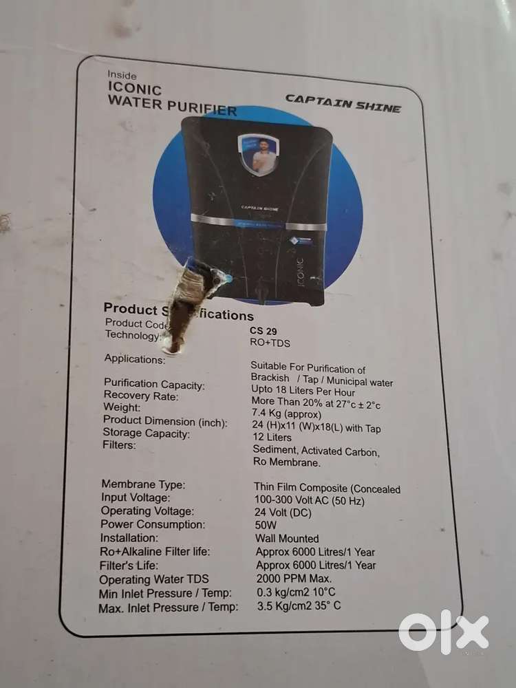 Water purifier with minerals.