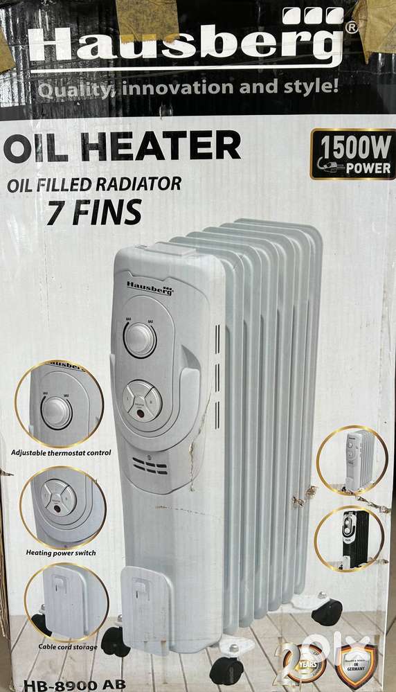 1500W Oil Radiator Room Heater (new & unused)