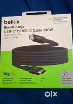 Belkin Boost Charge usb C to usb C 240w Braided 2m Cable Brand New