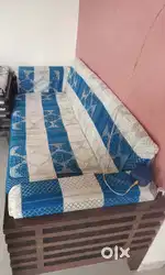 Strong teakwood 5 seater sofa set with big cousins only for 20k