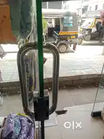 Glass door with lock