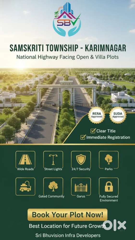 OPEN&VILLA PLOTS FOR SALE IN KARIMNAGAR TO HYD HIGHWAY FACING PROJECT