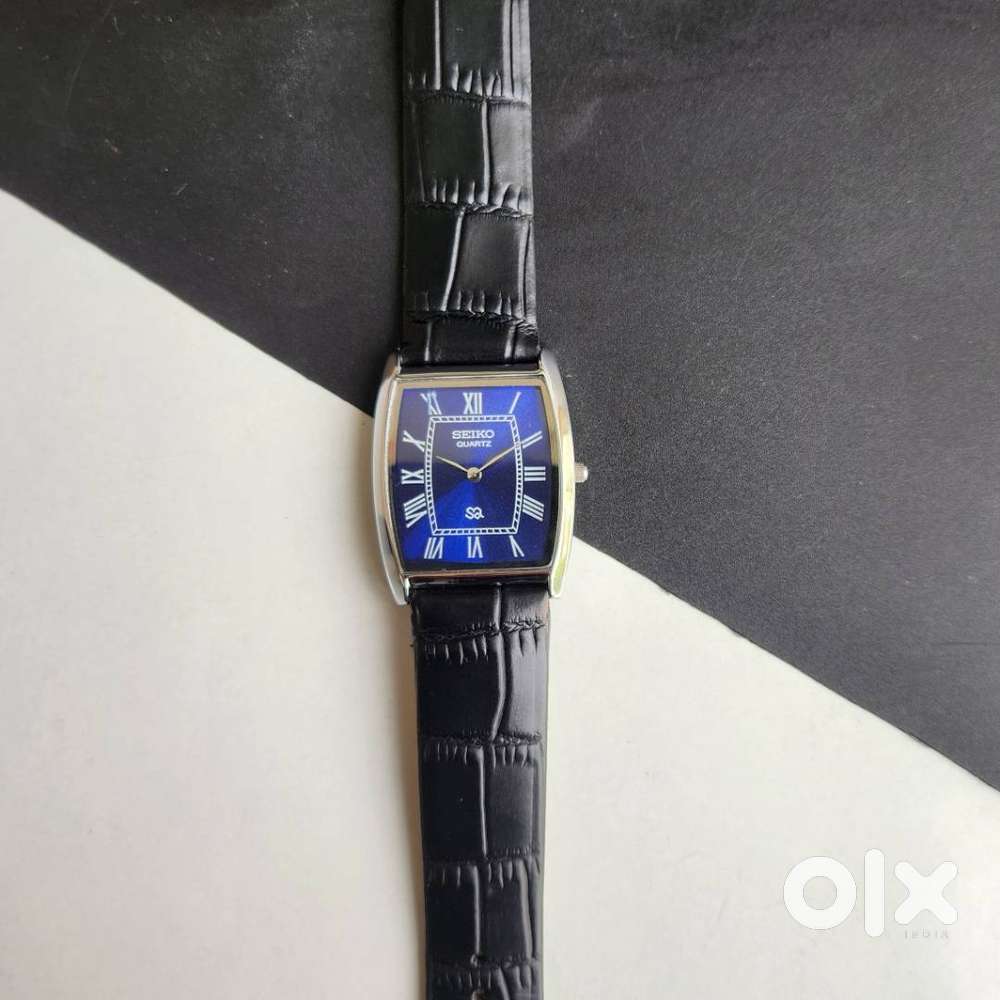 Barrel Seiko Slim Quartz Blue Face Men's Watch