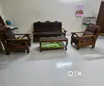 Wooden Teakwood Sofa with Teapoy