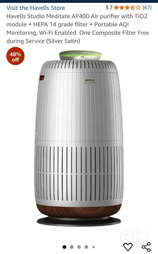 Havells Studio Meditate AP400 Air purifier with TiO2 module + HEPA 14