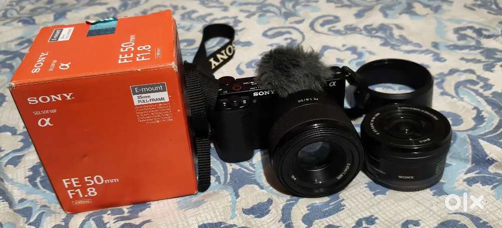 Sony zve10 +50 mm sony lens and+ 16-50 kit lens+tripod & bill and box