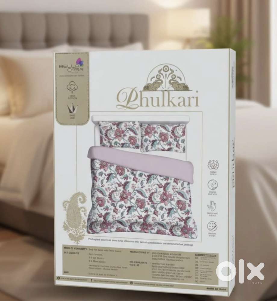Phulkari bed sheet set