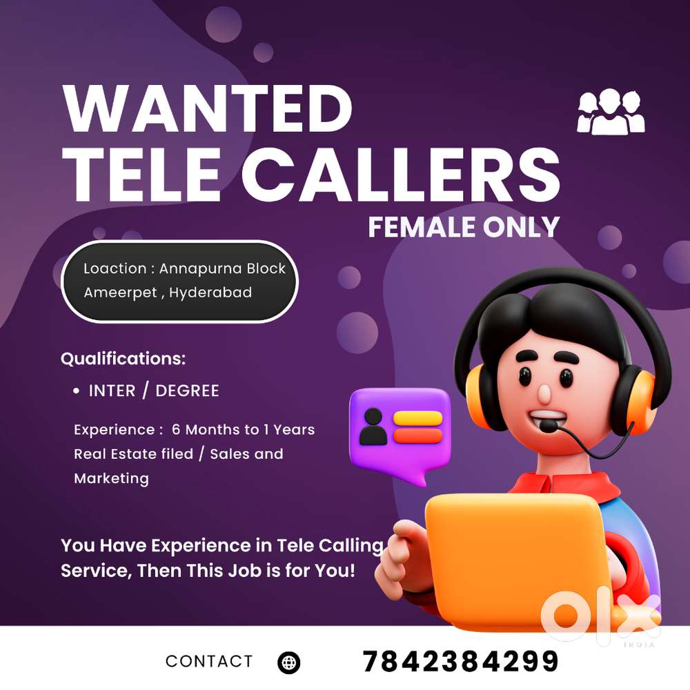 Wanted – Real Estate Telecaller (Minimum 6 Months Experience)