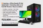 Gaming + Office Ready PC Set  16GB RAM  1TB NVMe SSD  21.5 full hd