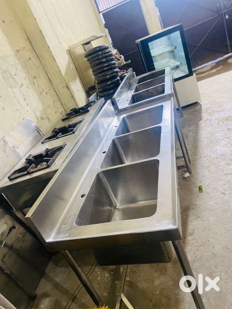 Used commercial restaurant kitchen equipments ss sinks ss tables hood