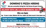 Dominos pizza full timer and part timer