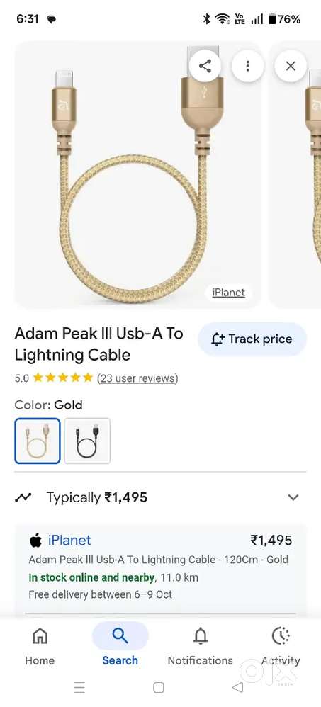 Original Iphone Cable Wire Lightning to Micro Usb