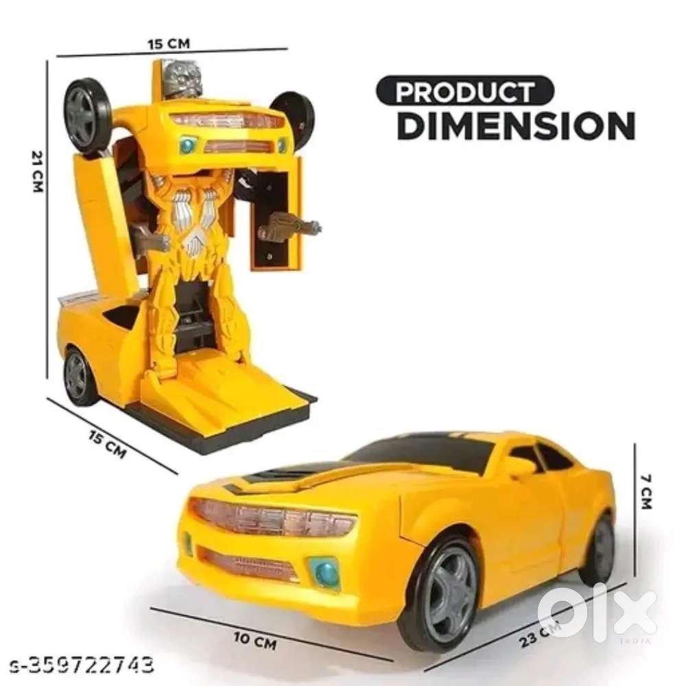 2 in 1 transformer robot car with led light kids toy