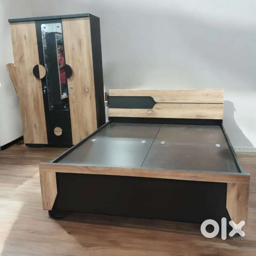 Bedroom Set Combo of Double Bed and 3 door Wardrobe