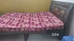 Queen size cot with matress, tv stand, coffee table