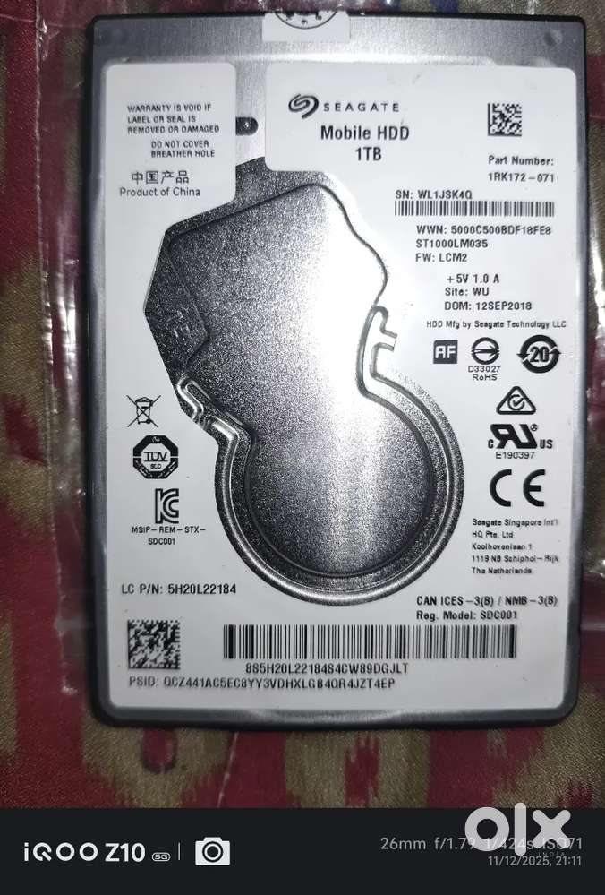 1tb Laptop hard disk for sale with good condition