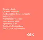 Wanted male picker and loader Begumpet