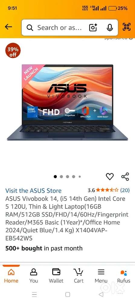 Asus 14 inch laptop