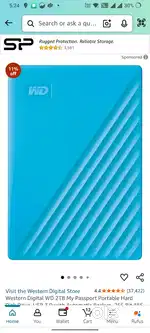 Western Digital WD 2TB My Passport Portable Hard Disk Drive, USB 3.0