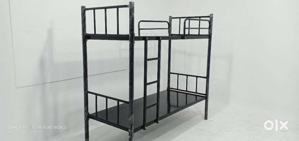 Heavy Duty 2 Tier Metal Bunk Bed with Solid Metal Sheet Base