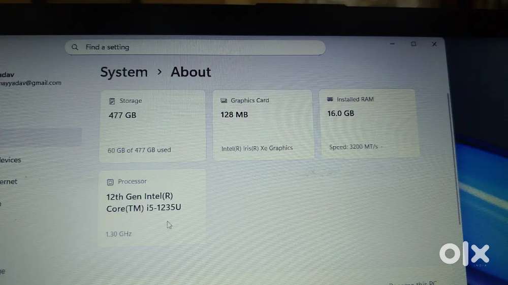 Laptop hp 15s 12th gen 16Gb 512Ssd