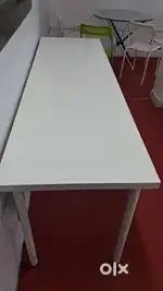 LONG and short table and wooden chairs available for immediate sale