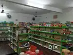 Super market racks, table,  billing machine, computer