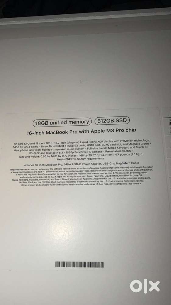 MacBook Pro M3 Pro 16 inch 512GB