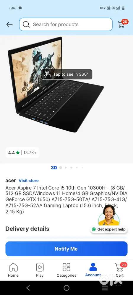 Acer ASPIRE 7 Gaming Laptop