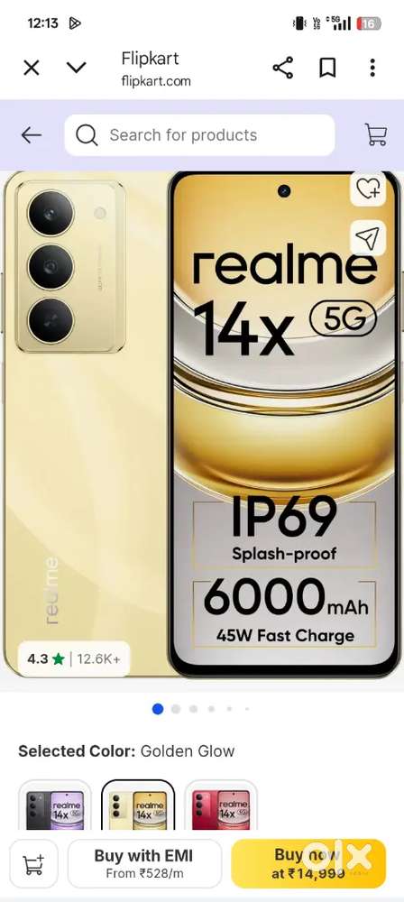 Realme 14x 6 128 full condition one month use money  problem