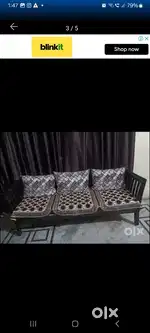 Sagwan wooden 7 seater sofa set