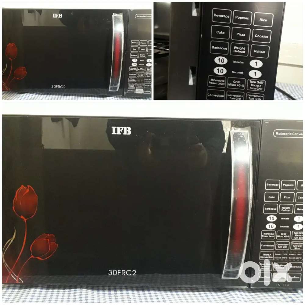 IFB 30FRC2 30L Convection Rotisserie Microwave Oven (Black Floral)